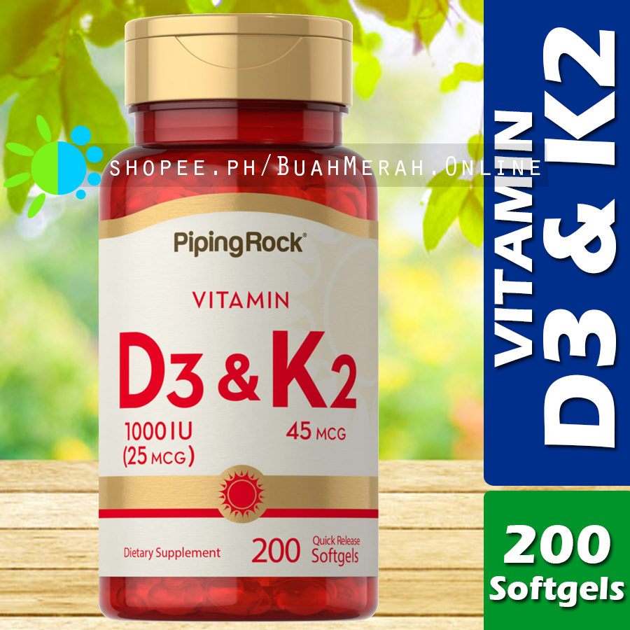 VITAMIN D3 & K2 120 Softgels with Vitamin C D K2 as Menaquinone 7 MK7