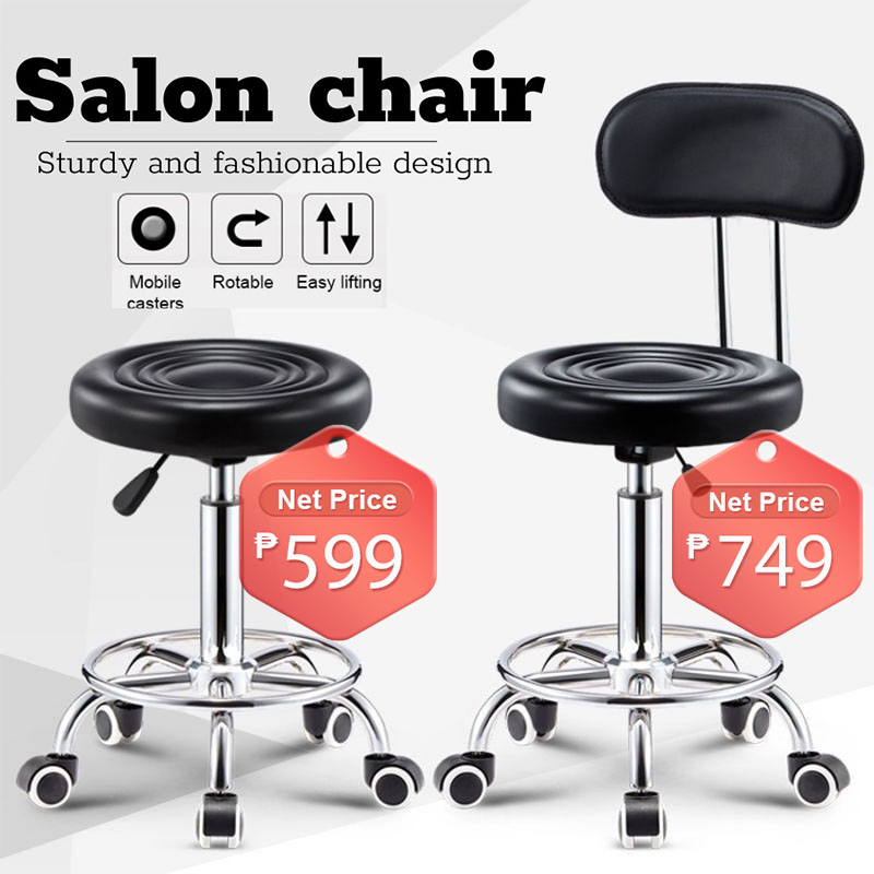 Salon Stool With Wheel Pulley Salon Bar Stool Round Adjustable Stool