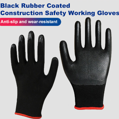 12 Pair Gloves Stretchable Rubber Gloves Coated Construction Safety ...