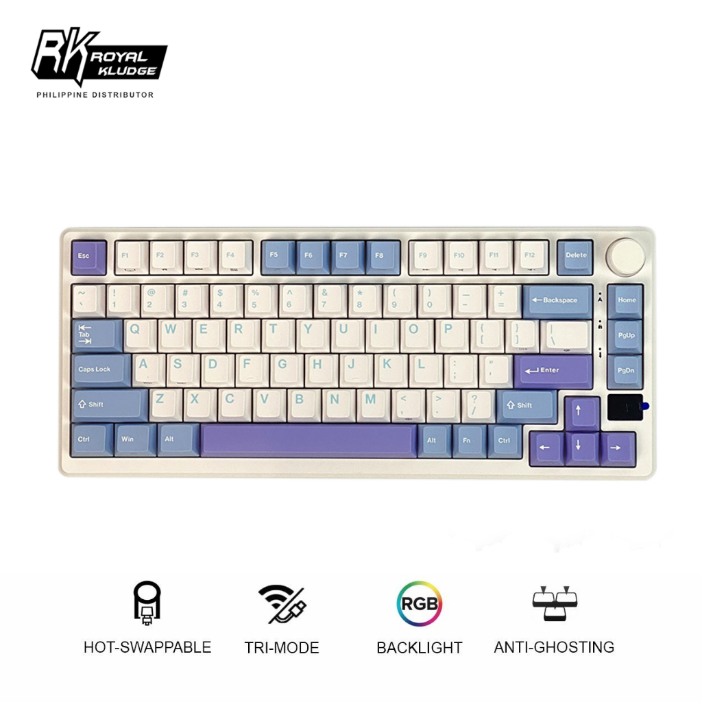 EXCLUSIVE RK Royal Kludge RKM75 75% Mechanical Keyboard 2.4GHz Wireless ...