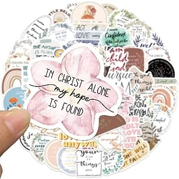 50 pcs Uplifting Bible Phrases SP20 Motivational Quotes Sticker ...