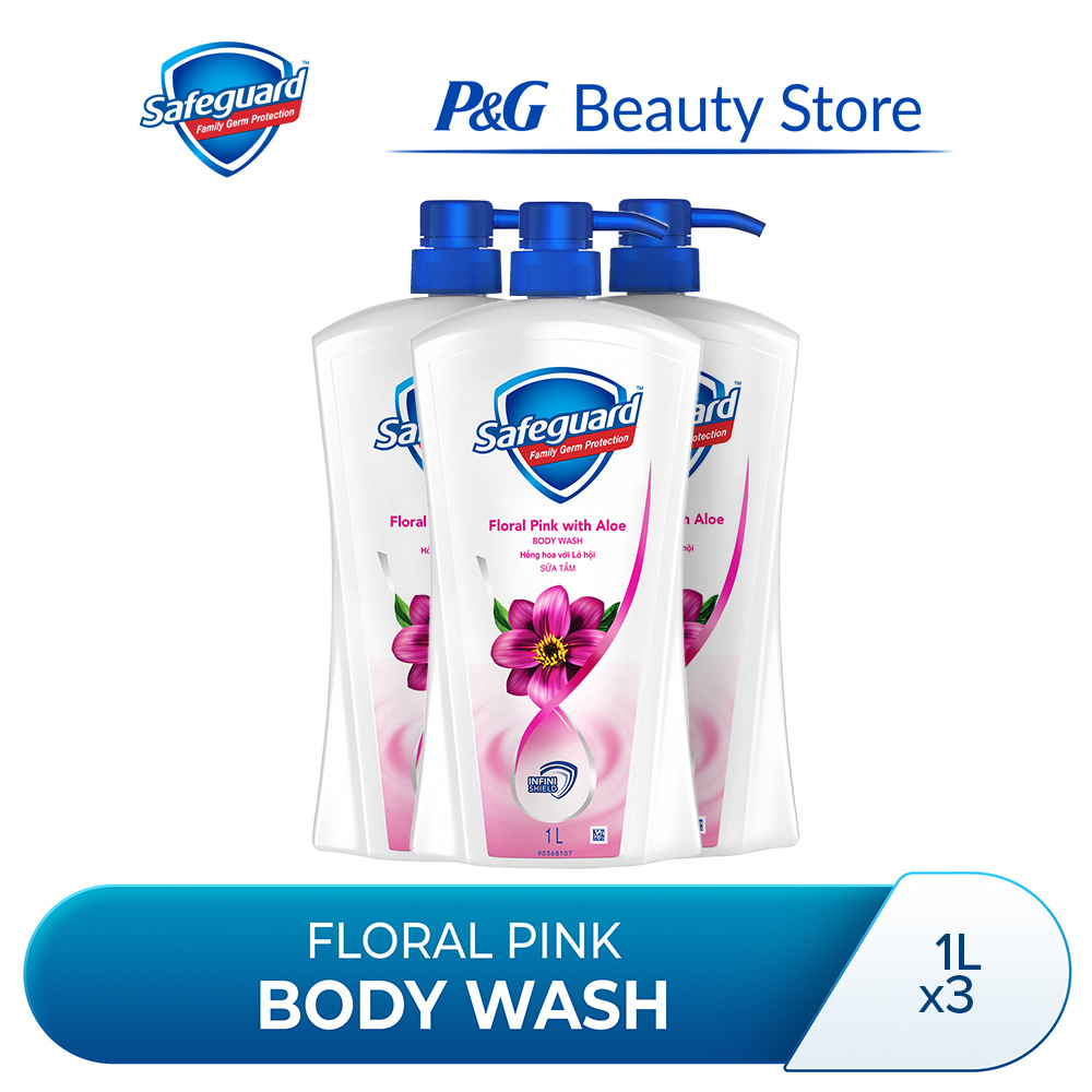 Safeguard Antibacterial Soap Body Wash Pink with Aloe 1Lx3 Shopee