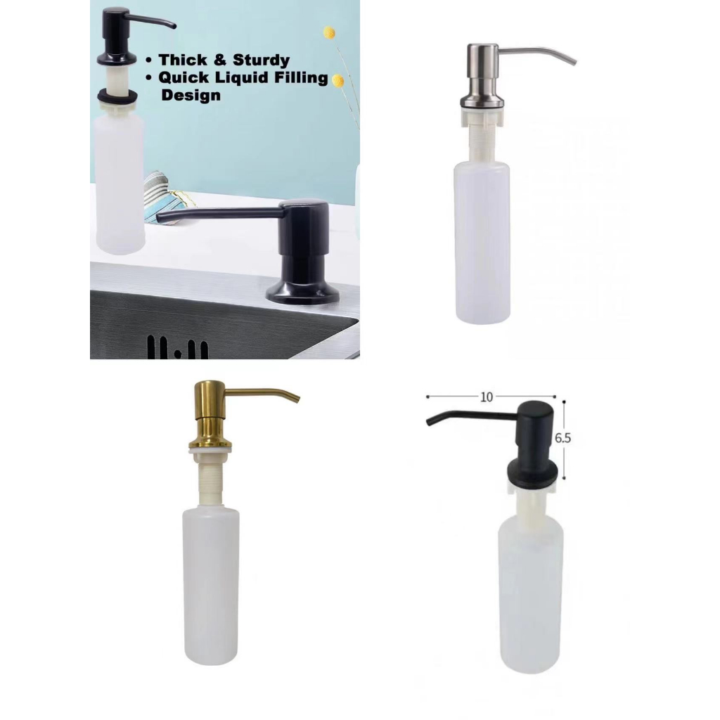 RCG Kitchen Faucet Sink Stainless Steel Black And Silver Soap Dispenser ...