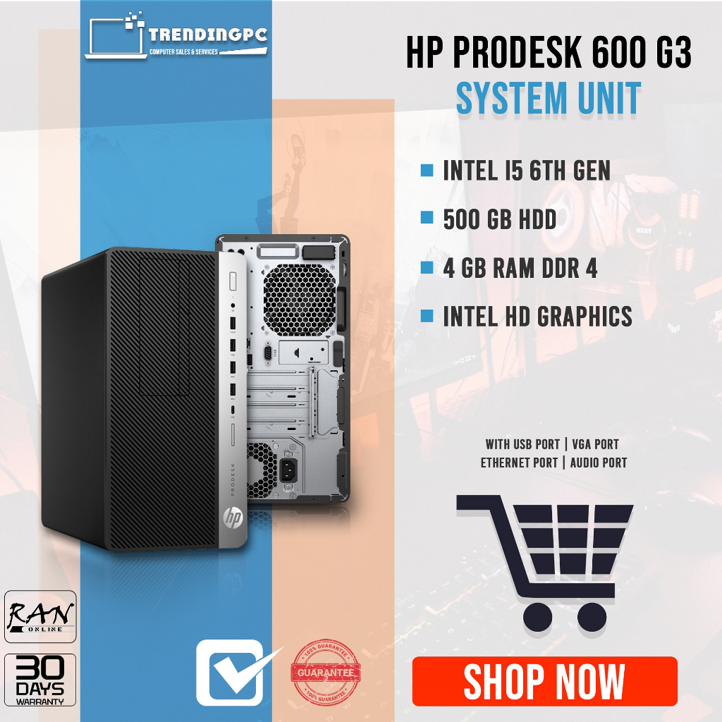 Hp Prodesk 600 G3 Core i5-6500 8Go 500 Go