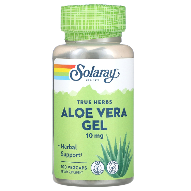 Solaray True Herbs Aloe Vera Gel 10 mg 100 for Antioxidants Wound