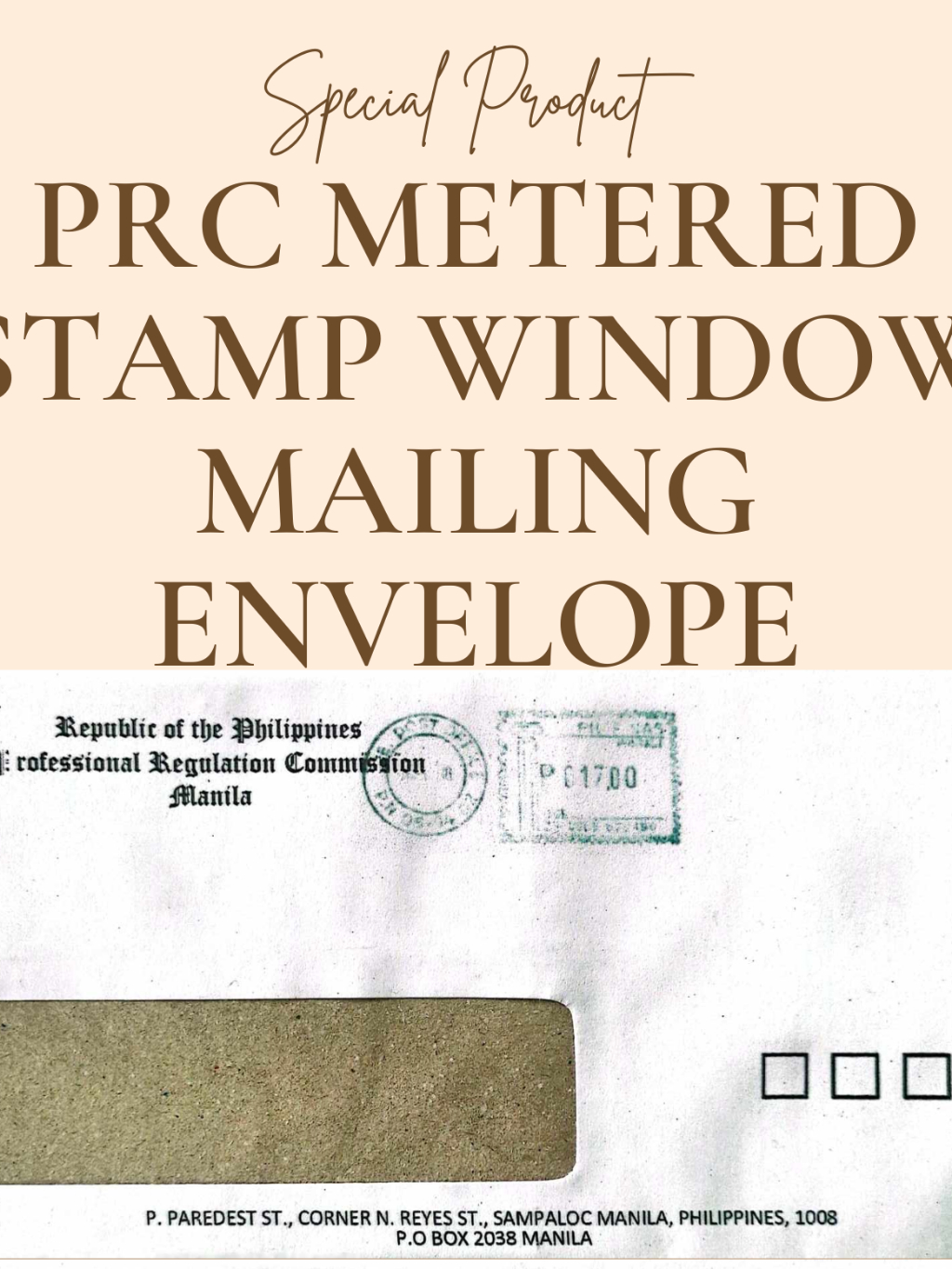 BUY 1 TAKE 1PRC Metered Stamp Window Mailing Envelope (Board Exam Essential) Shopee Philippines