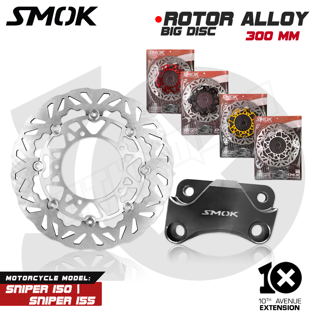 10THX SMOK Front Rotor Alloy Big Disc 300MM with Bracket For Sniper 150 ...