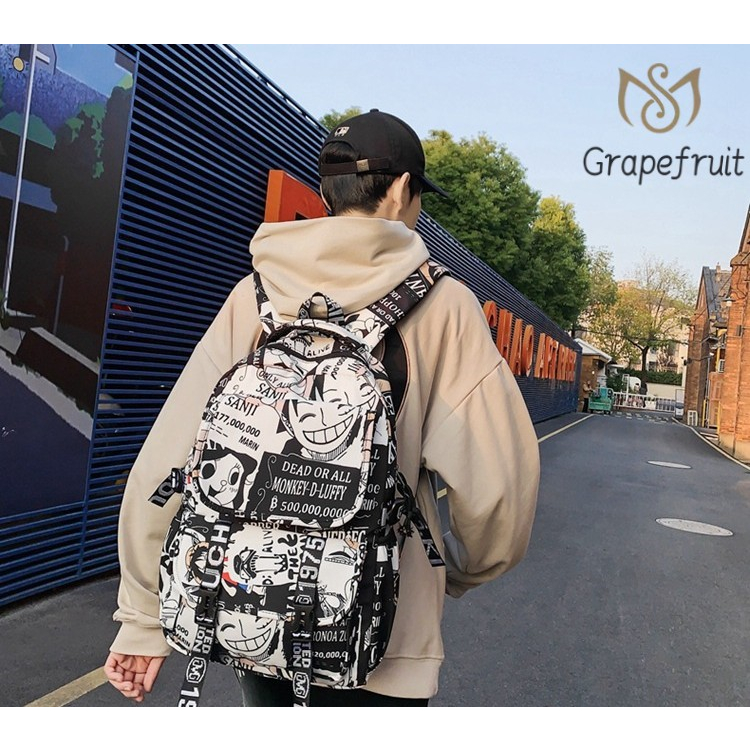 Anime One Piece Backpack for School Waterproof Packbag Napsack Canvas Large Capacity Knapsack