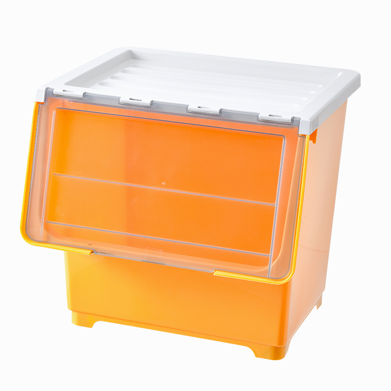 Plastic organizer storage stackable Flip Top storage box