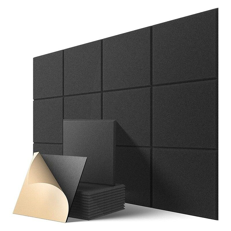 12PCS Acoustic Foam Panels self-adhesive Fireproof Sound Proof ...