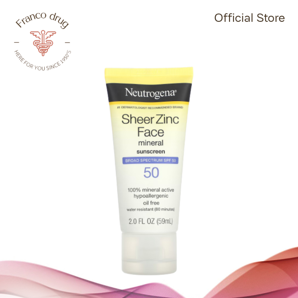 Neutrogena Sheer Zinc Face Dry Touch Sunscreen Lotion Spf 50 59ml