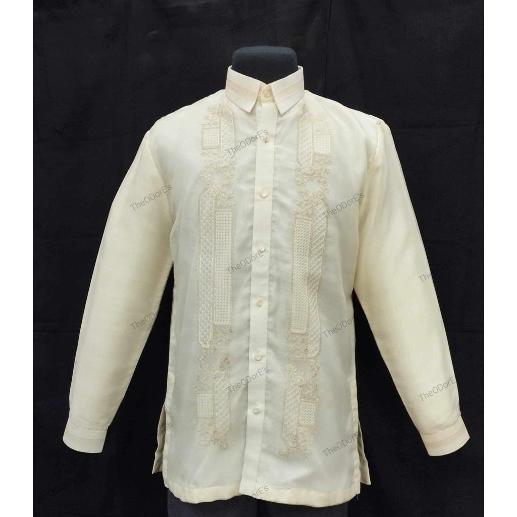 BARONG TAGALOG PINA ORGANZA (MONTANO) FULL BUTTON | Shopee Philippines