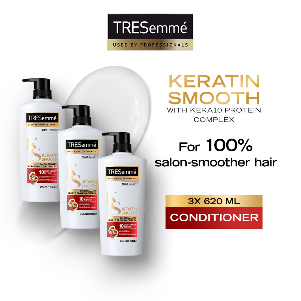 Tresemme AntiFrizz Conditioner Keratin Smooth for Frizzy Hair 620ml x3