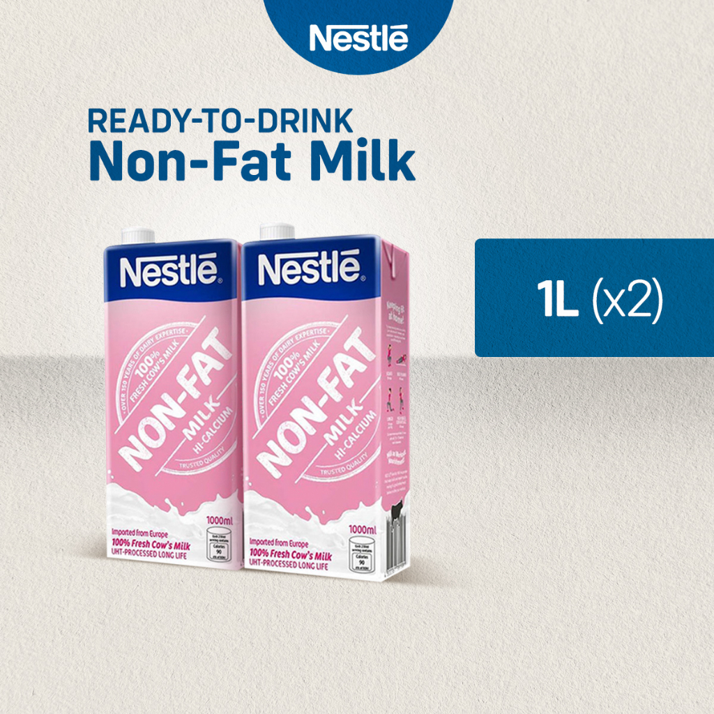 Nestle NonFat Milk High Calcium 1L Pack of 2 Shopee Philippines