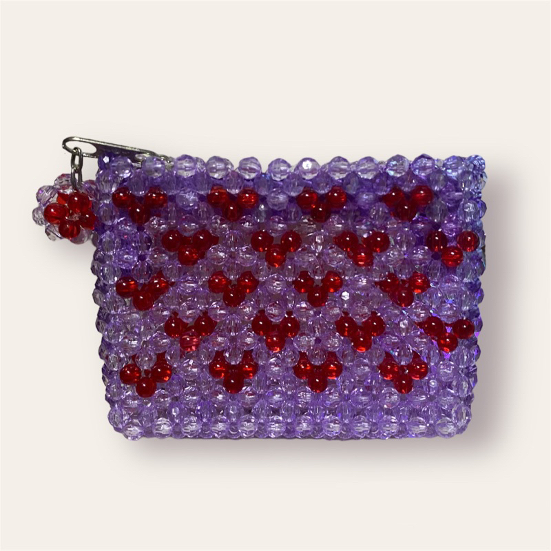 White Beaded Wallet Coin Purse Beads Shopee Philippines