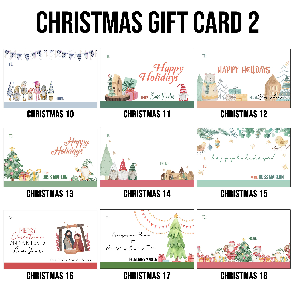 Personalized Holiday SET 2 GIFT CARD 2024 greeting card birthday card