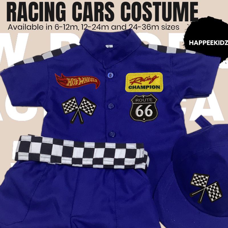 RACING CARS COSTUME FOR KIDS (BLUE POLO & SHORTS TERNO) | Shopee ...