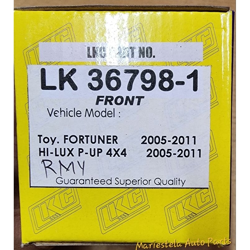 Brake Pad Front Toyota Fortuner / Hilux 4x4 2005 2011 ( LKC BRAND