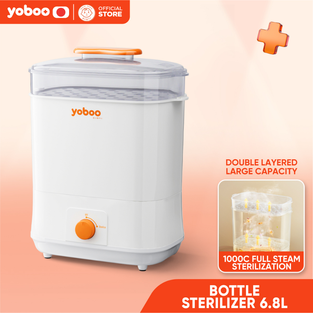 Yoboo Baby Bottle Sterilizer 6.8L | Double Layered | Detachable | Easy ...
