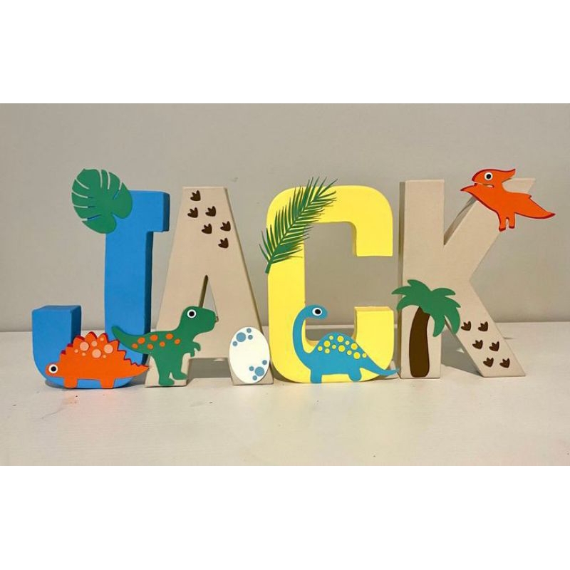 Dinasour letter standee theme 6 inches painted price is per letters ...