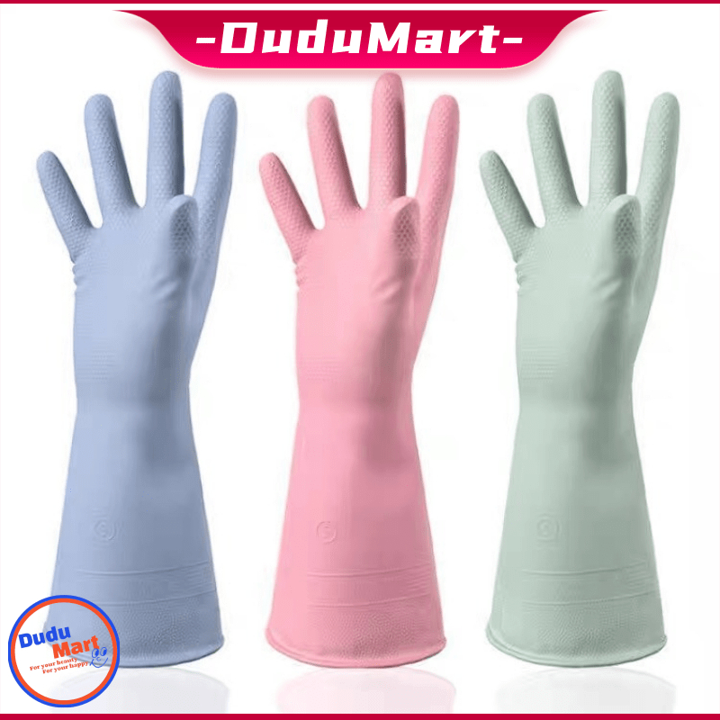 DuduMart Kitchen Dishwashing Waterproof Rubber Gloves for Washing ...