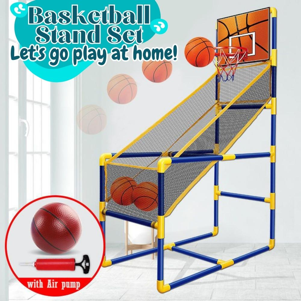 Fun Single Shoot Basketball Stand Set Arcade Hoop Game Rack Board Ring