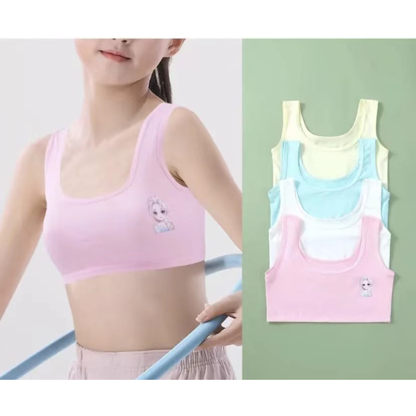 WM Teen girls underwear non padded cotton bra young girls for yoga sports  baby bra