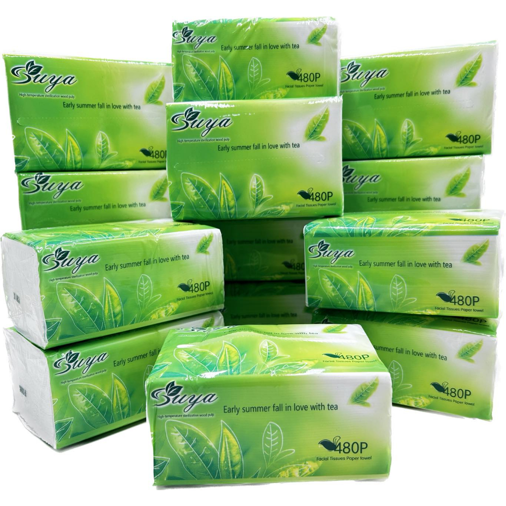1pack (8pcs) SUYA Organic green tea Facial Tissue Paper Towel Sheets ...