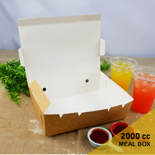 25 pcs.- Paper Meal Box Packaging (Carrier) / 2000 CC Meal Box/ Chicken ...