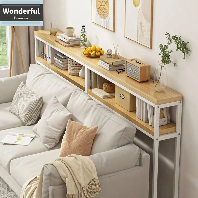 Sofa Side Table Shelf Organizer Storage Rack Behind the Bed Narrow