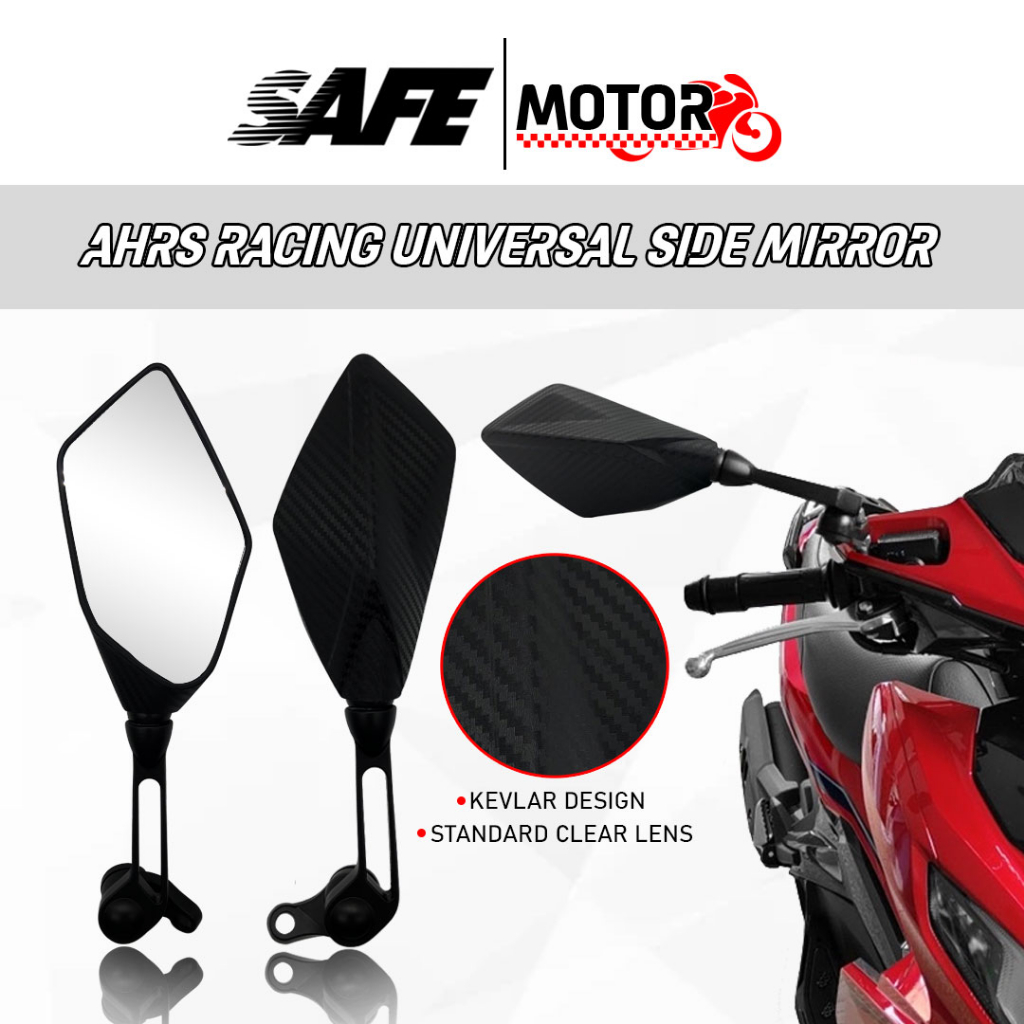 AHRS RACING SIDE MIRROR FOR NMAX/AEROX/PCX/CLICK/ADV UNIVERSAL WIDE NO