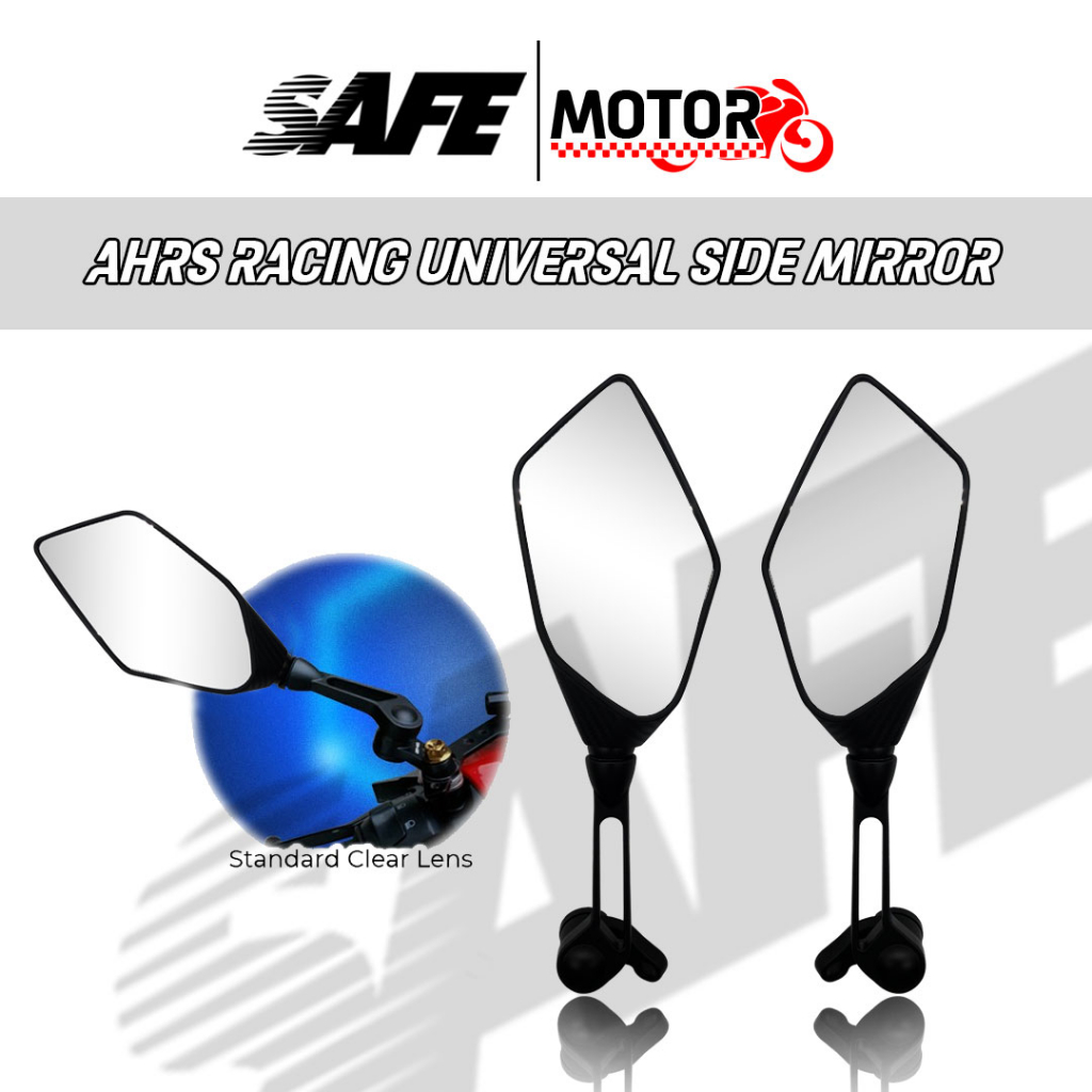 AHRS RACING SIDE MIRROR FOR NMAX/AEROX/PCX/CLICK/ADV UNIVERSAL WIDE NO ...