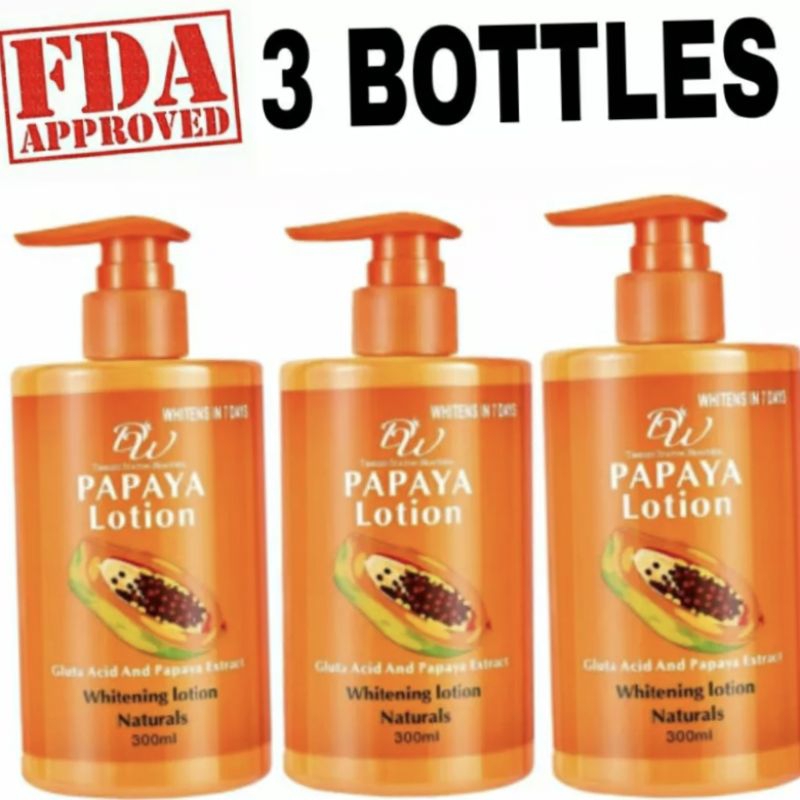 3 Bottle DW Papaya Lotion Gluta Acid And Papaya Extract Whitening
