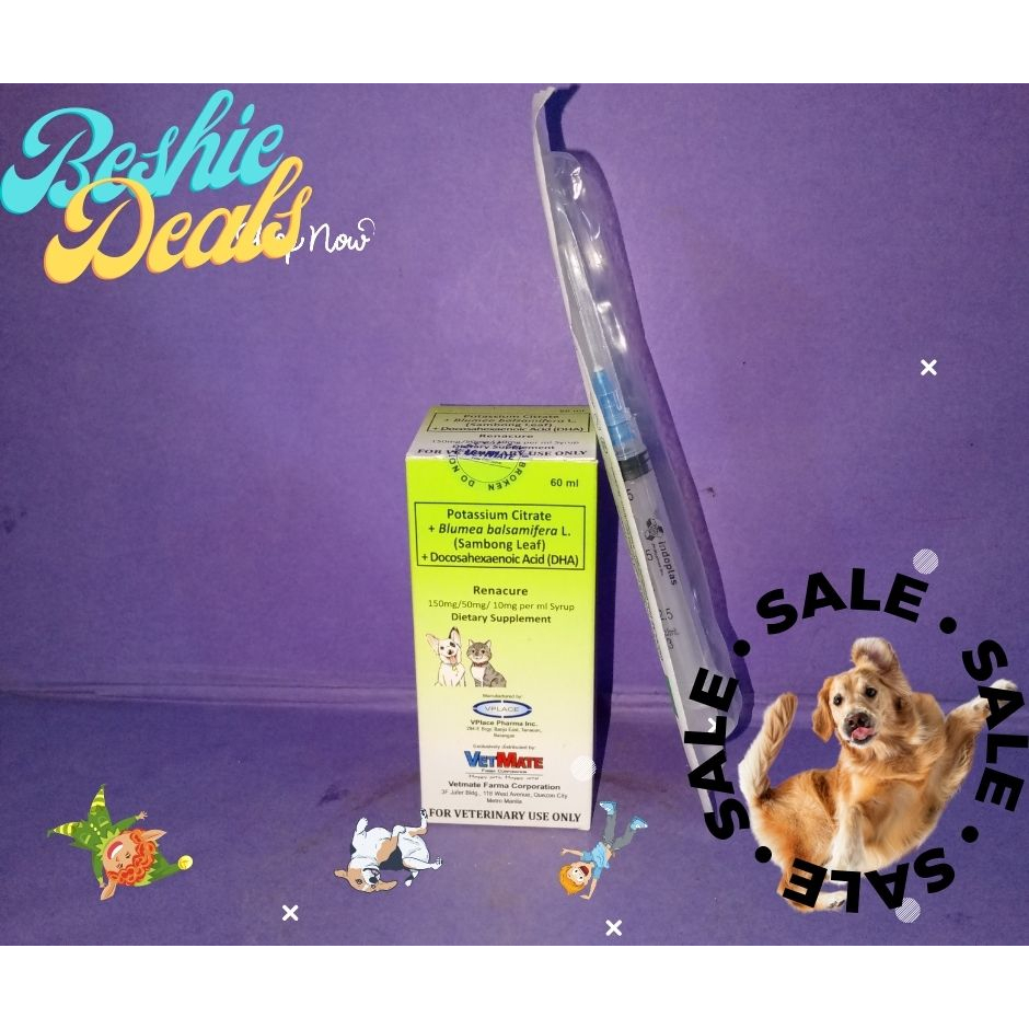 Papi Renacure Kidney Supplement for Dogs and Cats (60ml) with 1 FREE ...