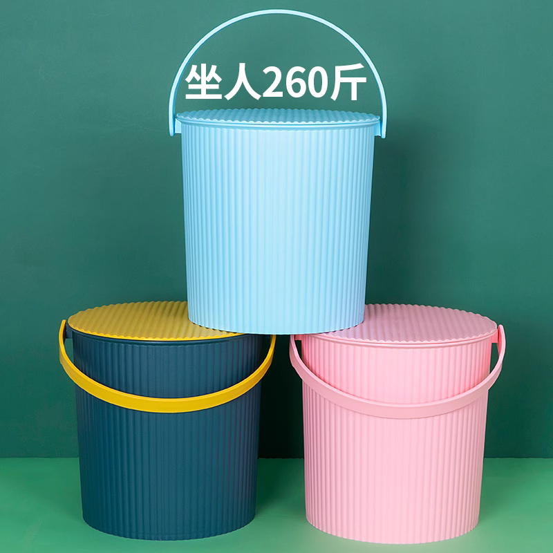 Empty Bucket Container with Cap and Handle Plastic Pail with Cover