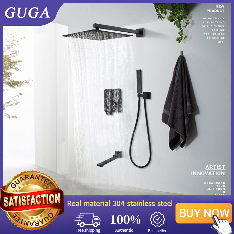 GUGA Shower Set Stainless Steel Wall Mounted Shower Set with Handheld