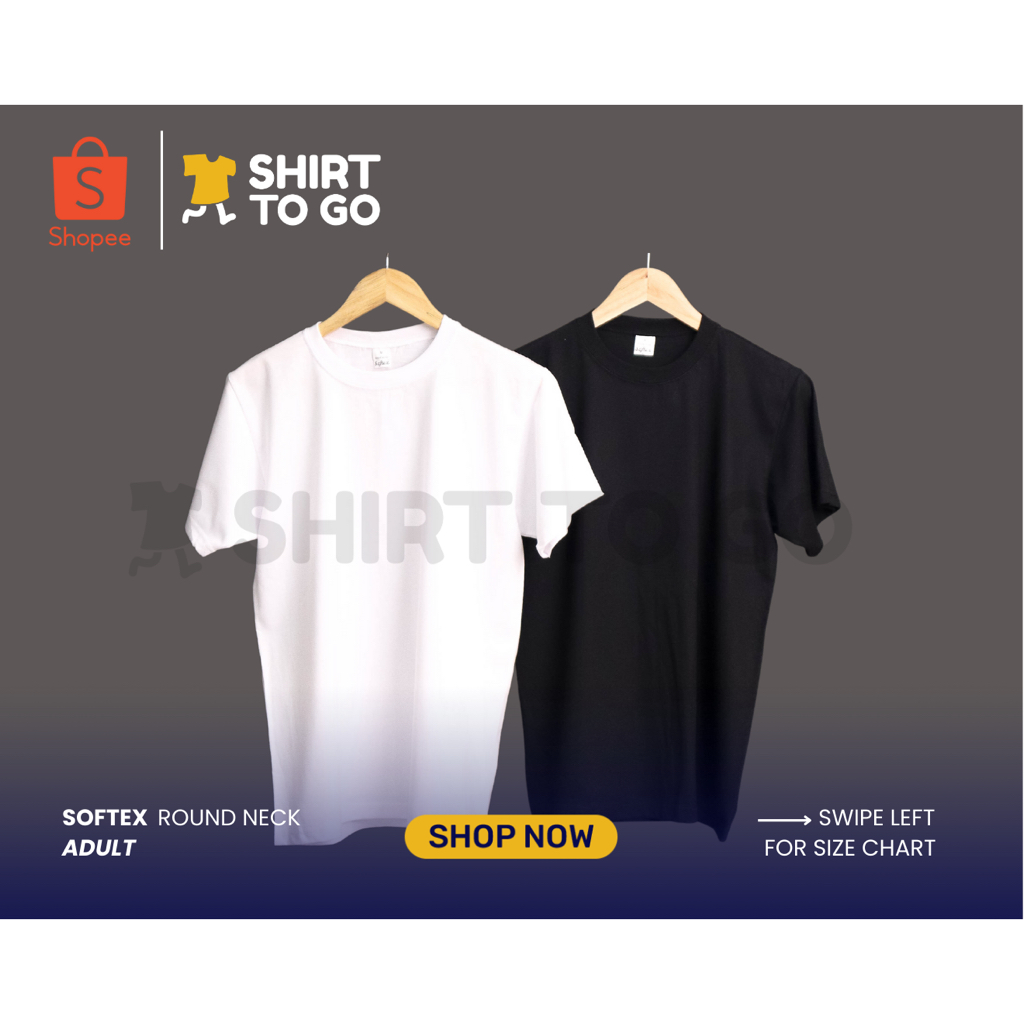 Black And White Softex Roundneck Plain T Shirt For Men And Women