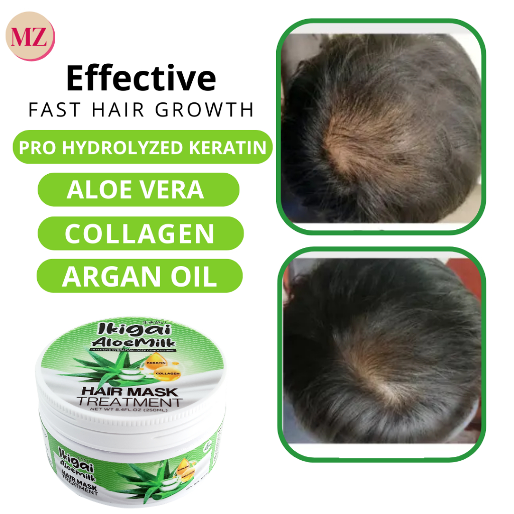 1 pc Ikigai Aloevera Milk Hair Mask Treatment Anti Hair Loss Hair
