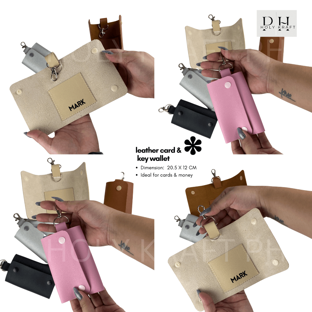 Customized Leather Card & Key Wallet / Personalized Party Christmas ...