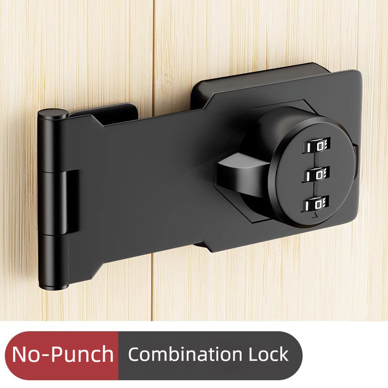 1 Pc Safety Hasp Lock Keyed Hasp Combination Lock Bolt Cabinet Door Password Lock No Punching