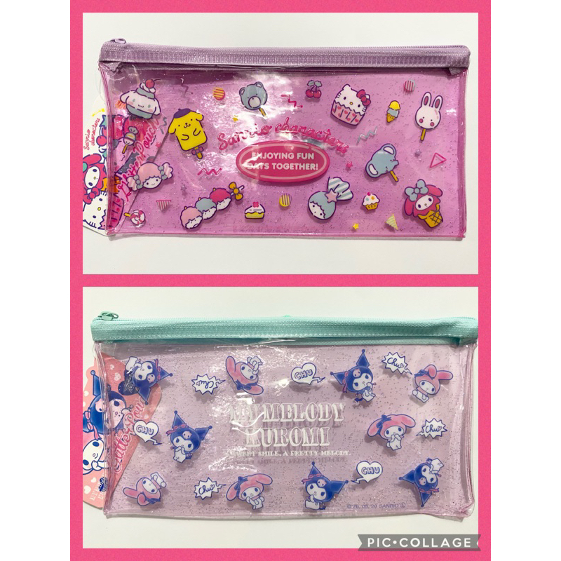 Sanrio Clear Pouch / Pencil Case Melody Kuromi Hello Kitty Pompompurin ...