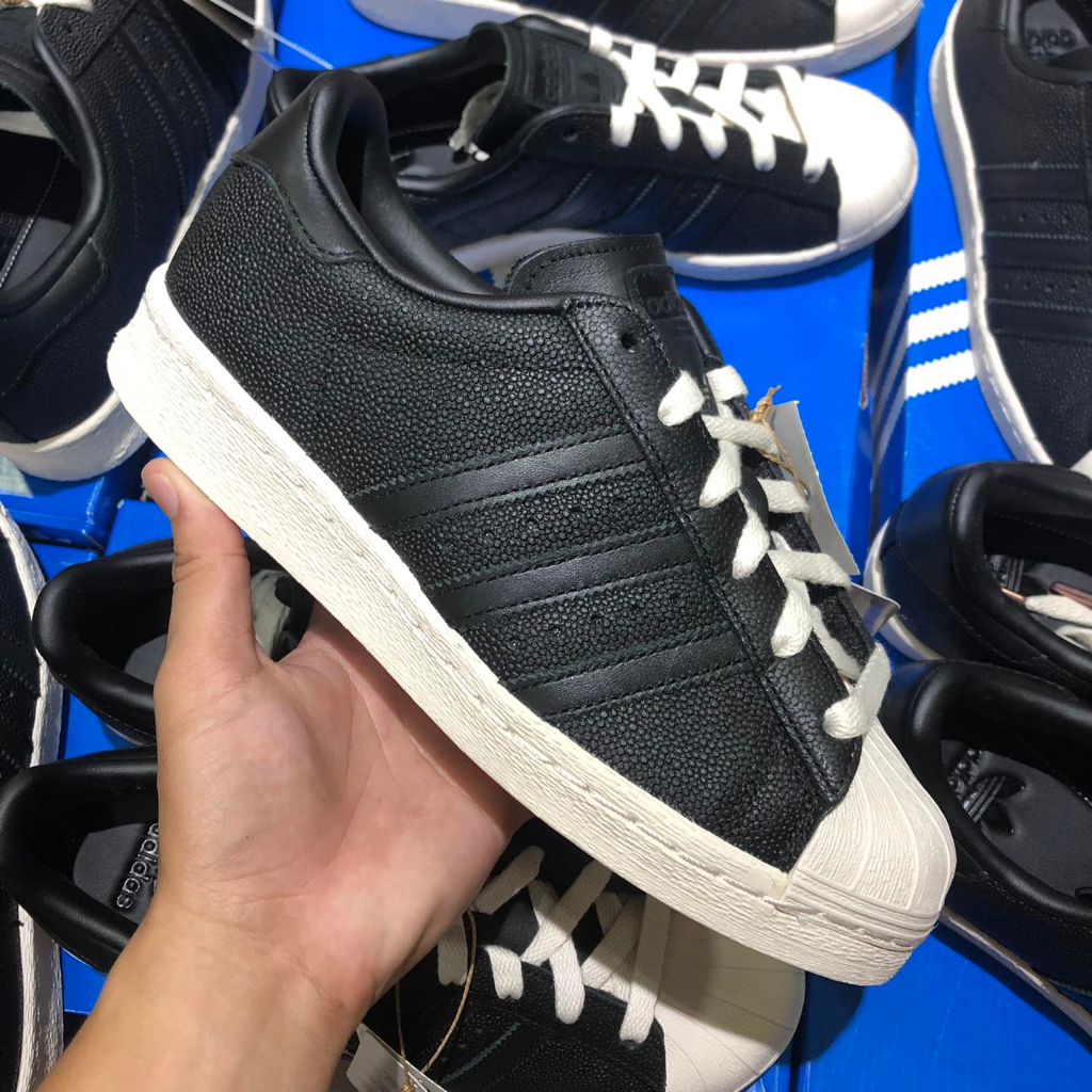 Adidas superstar black and white shell toe trainers - Vinted