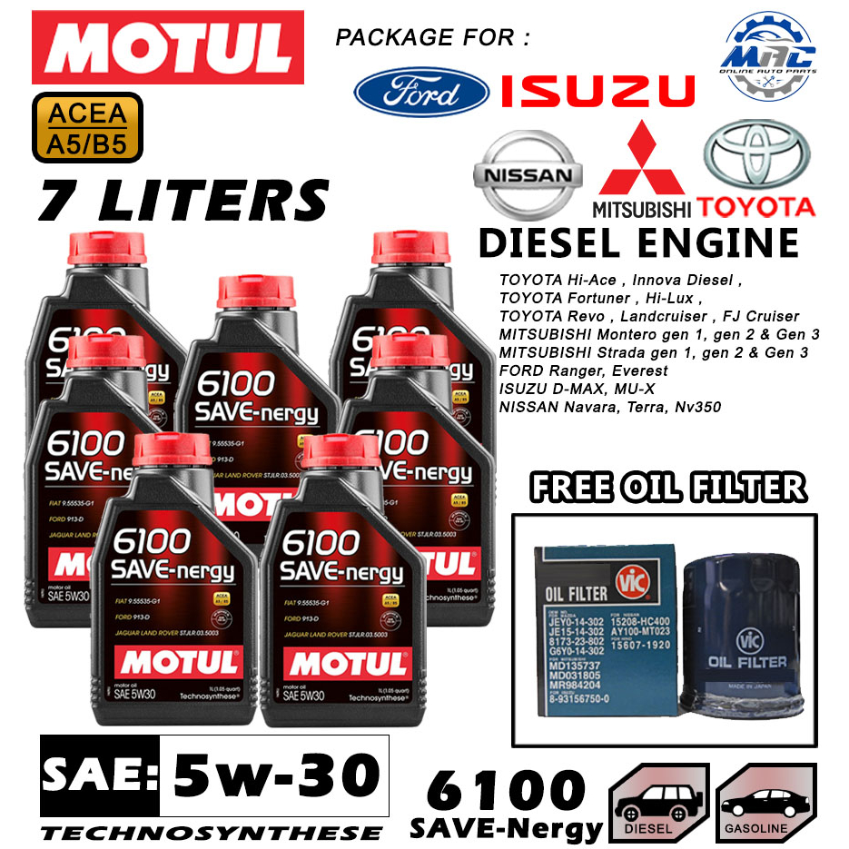 Motul 5L Technosynthese Engine Oil 6100 SYNERGIE+ 10W40 4X5L main image 1