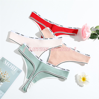 6Pcs Women Sexy Ribbed Thongs Breathable Underwear Ladies Tanga