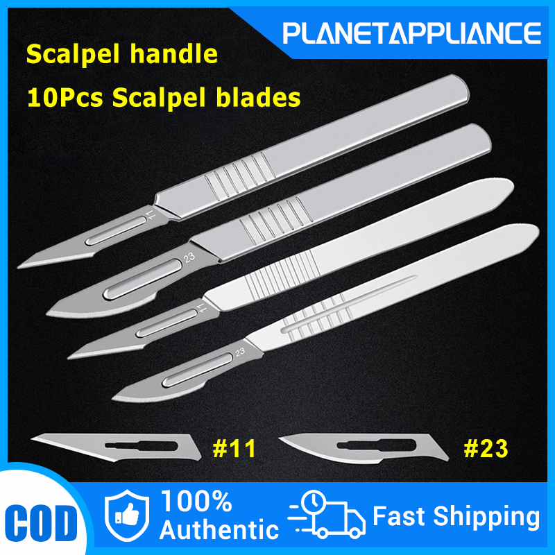 10Pcs Scalpel surgical set Stainless Surgical blade with handle Medical