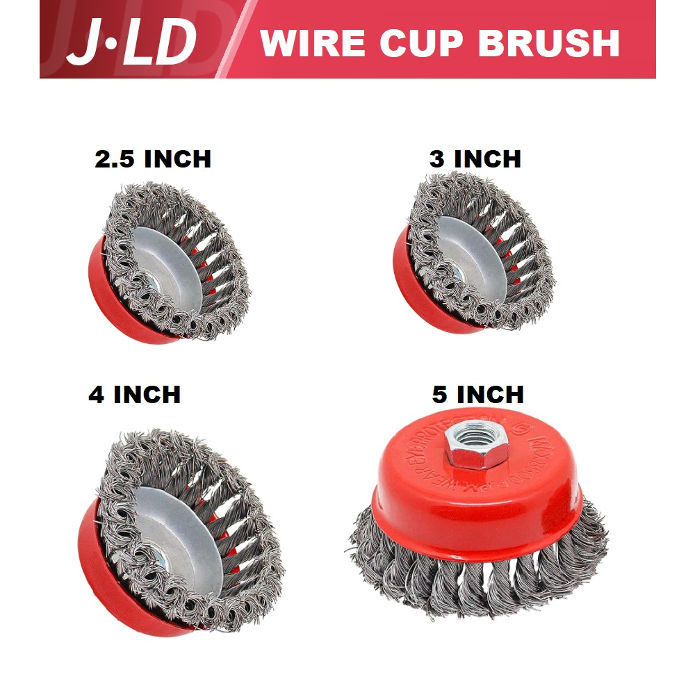 7pc Wire Wheel Brush Set For 4-1/2 Angle Grinder - Rust & Paint Removal Kit