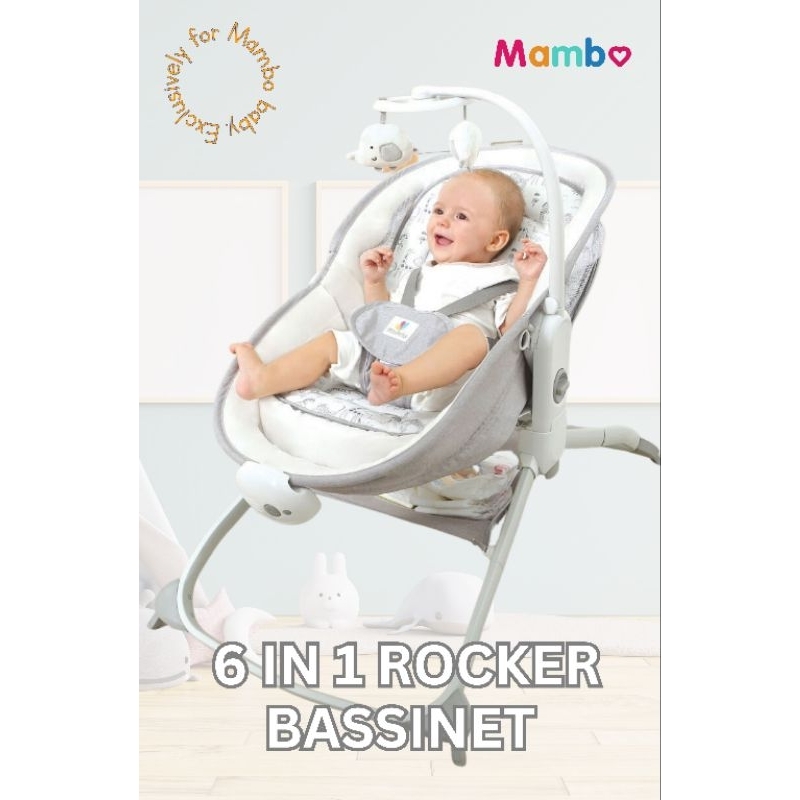 Mastela 6in1 Baby Rocker Crib Portable Baby Bed Cradle Rock