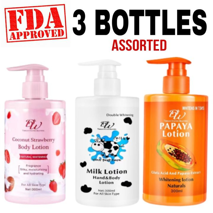 DW Papaya Lotion W/ Gluta Acid And Papaya Extract 300ml and DW Milk