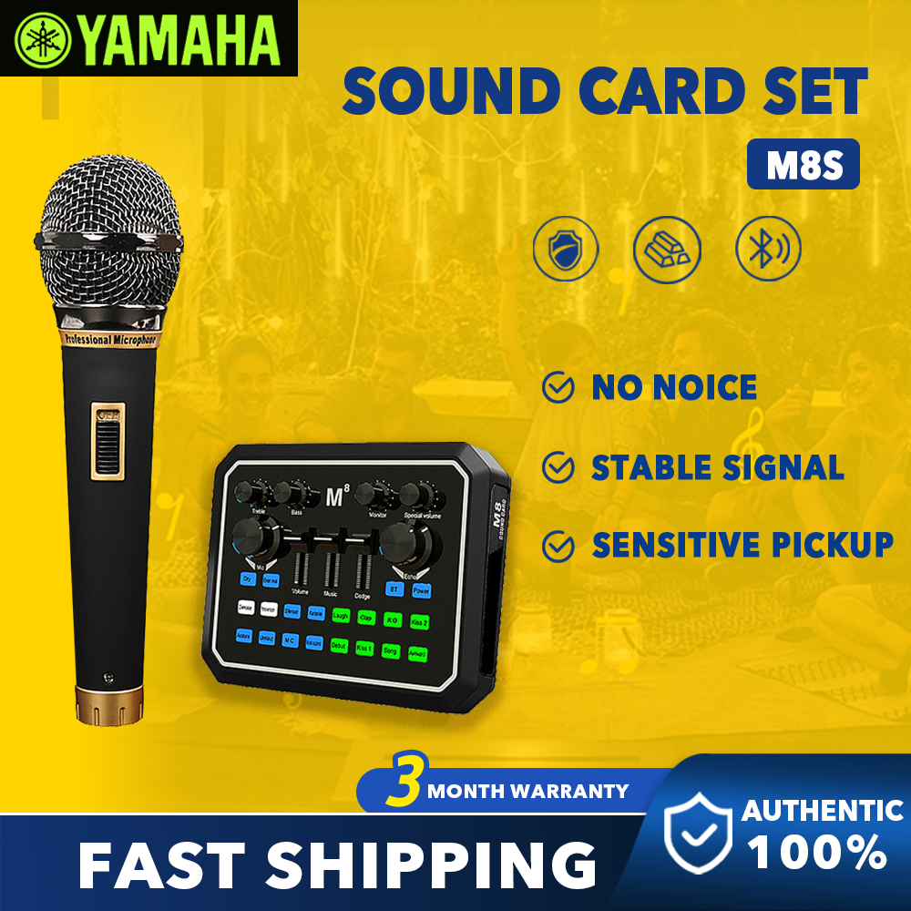 Bluetooth Original M8 sound card with microphone set dynamic microphone