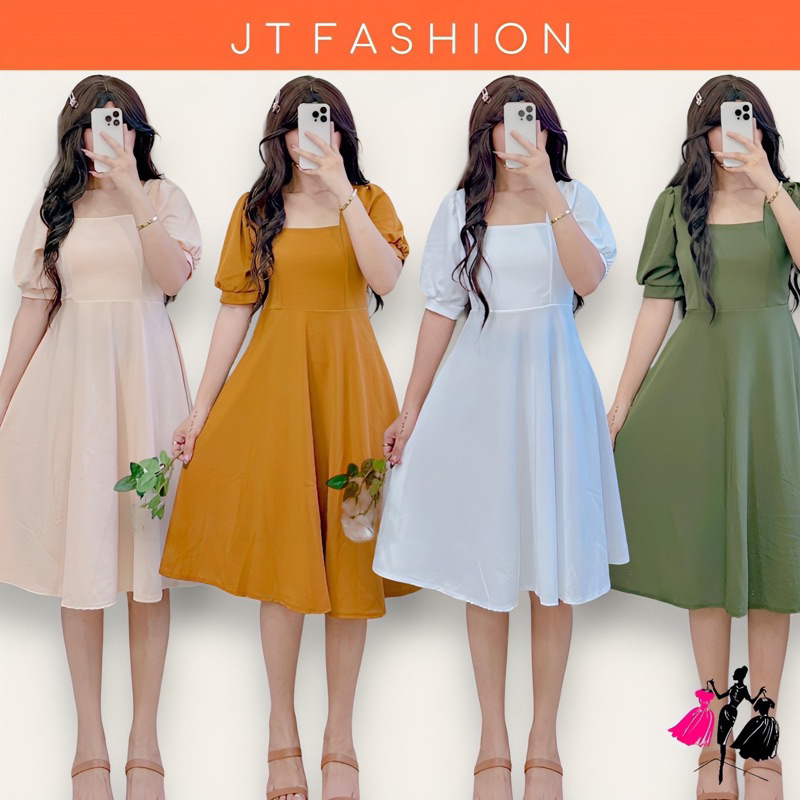 JT FASHION Kayla Midi Dress | Shopee Philippines